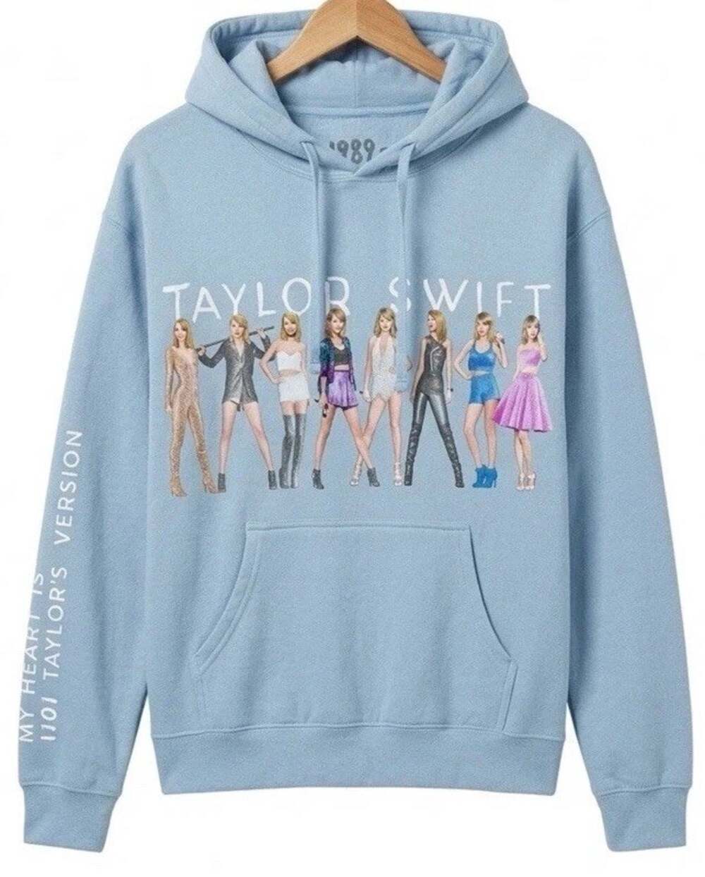 Taylor Swift 1989 Eras Hoodie Taylor’s Version Light Blue Size S EUC Pre Owned!